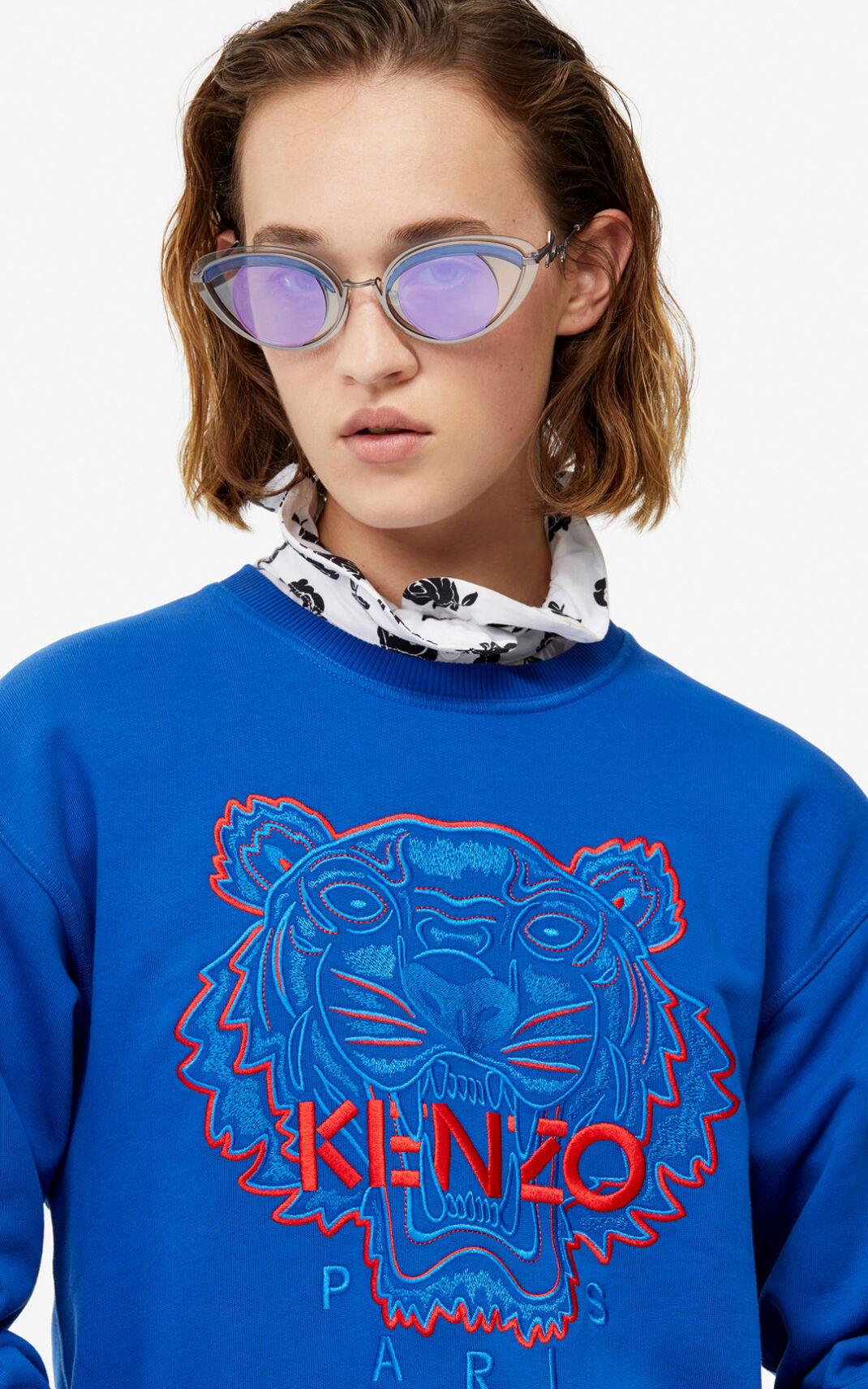 Sudadera Kenzo Two tone Tiger Mujer Azules HKZ348061